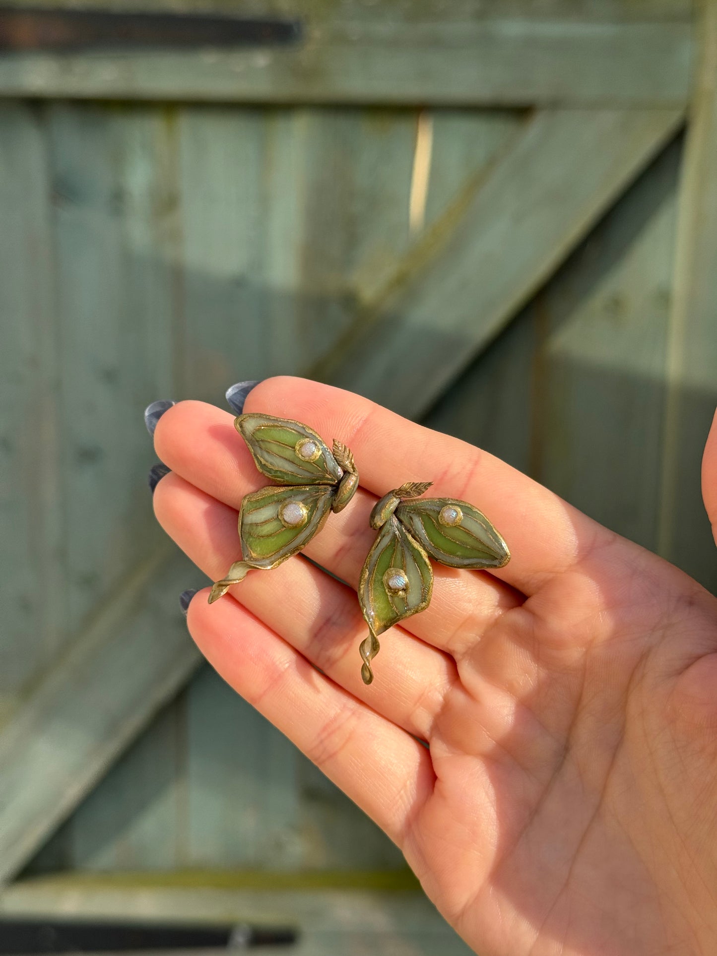 Luna Moth Antique Studs