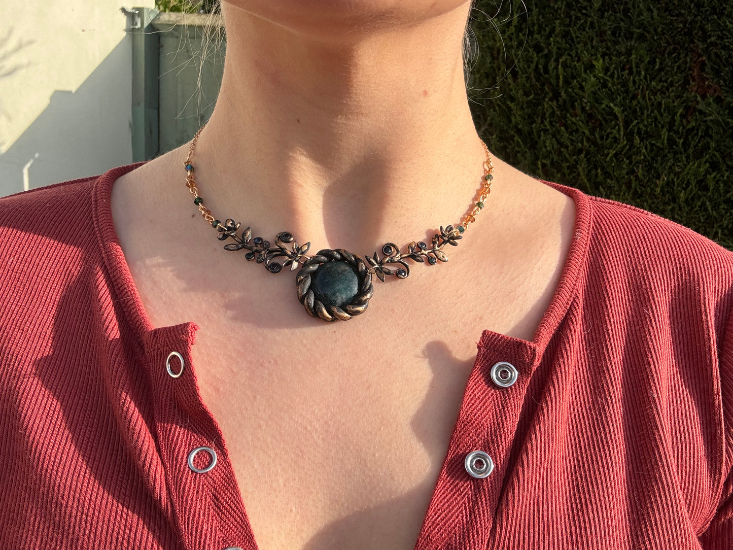 Moss Agate Medieval Necklace