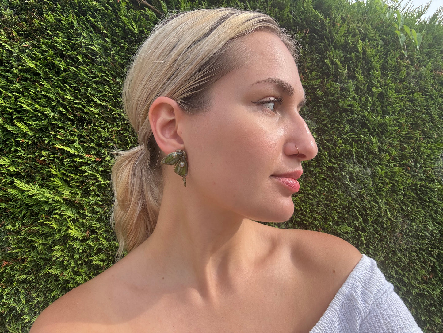 Luna Moth Antique Studs