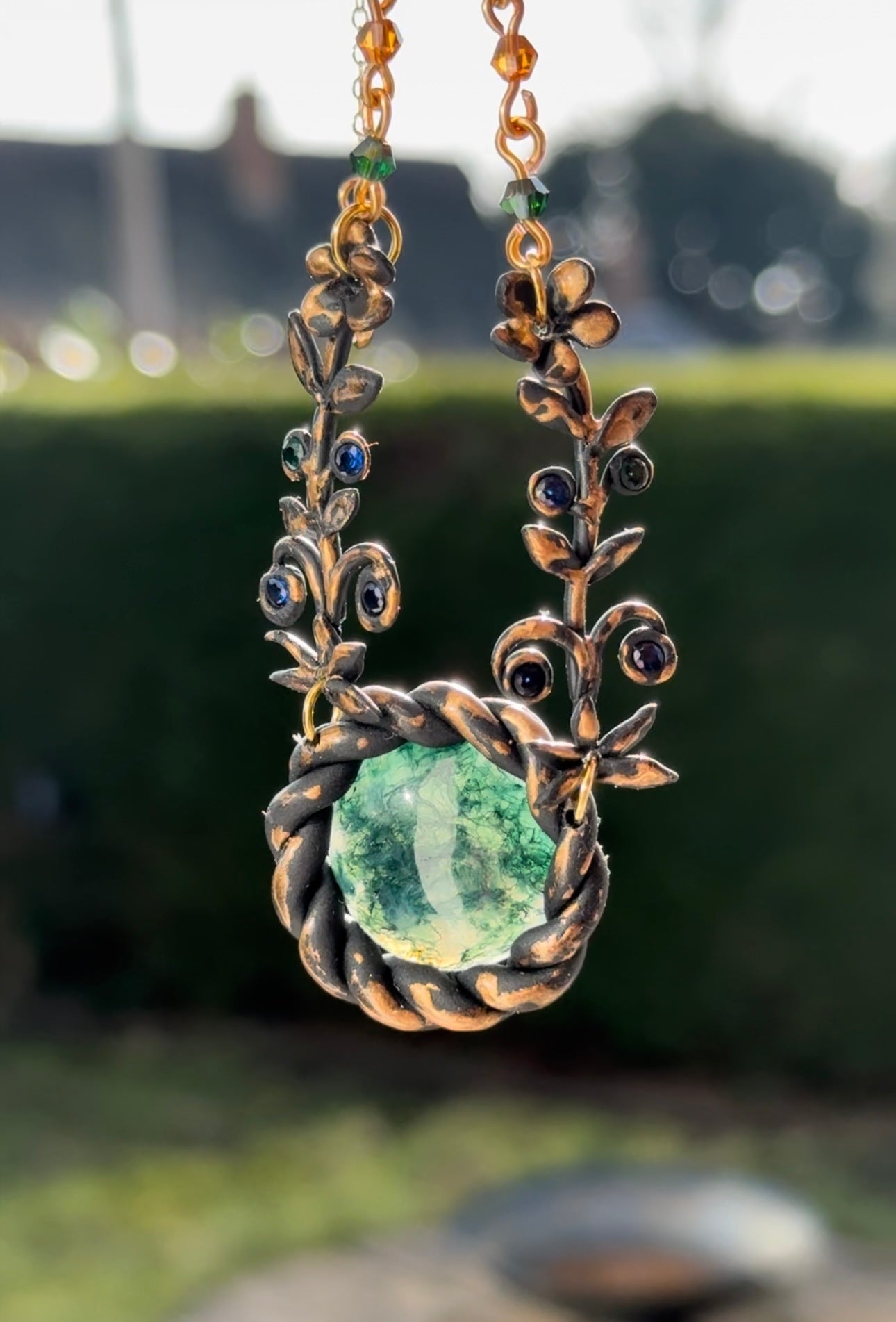 Moss Agate Medieval Necklace