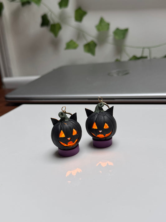 💡Black Cat Pumpkin Earrings