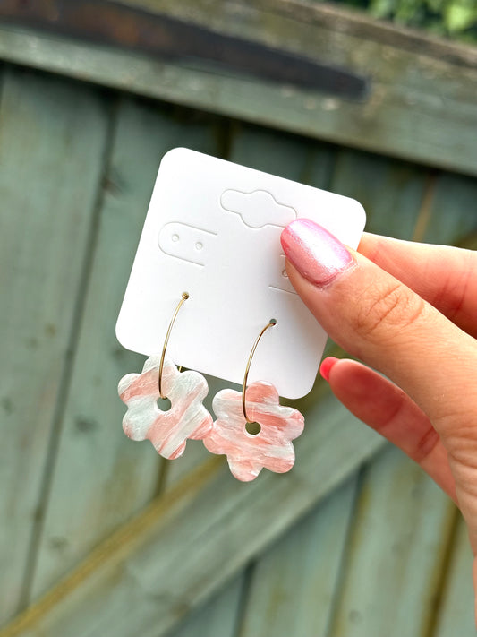 Candy Floss Flower Hoops
