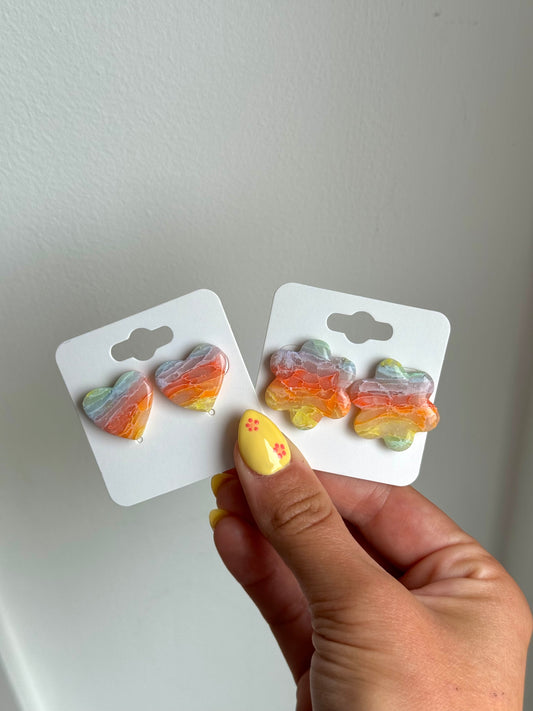 Rainbow ‘gemstone’ earrings