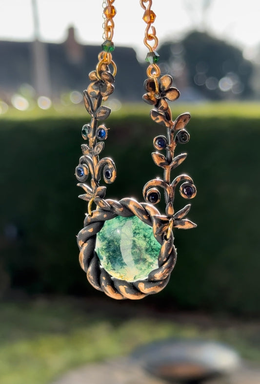 Moss Agate Medieval Necklace